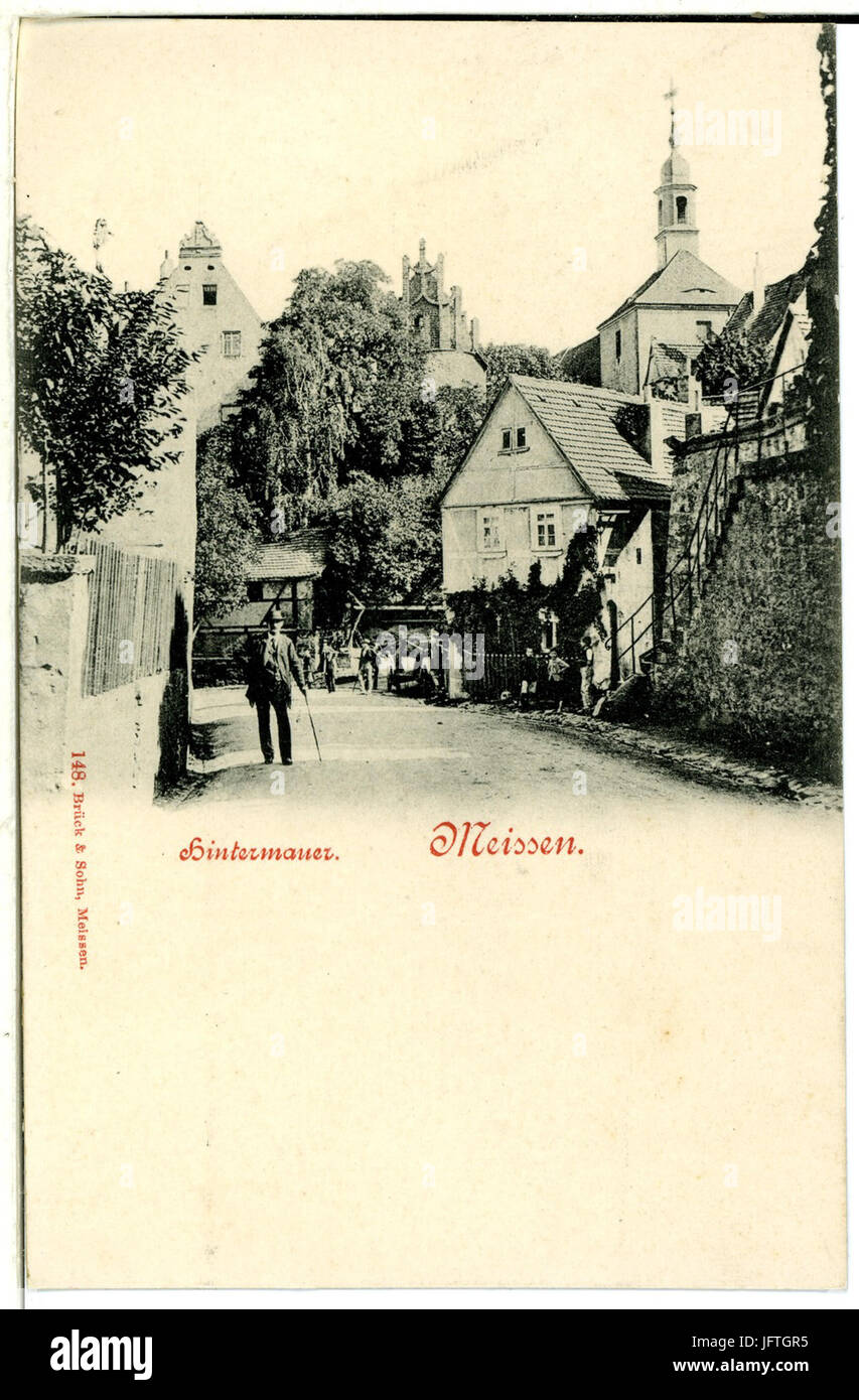 00148 Meißen 1898 Hintermauer Brück & Sohn Kunstverlag Stockfoto