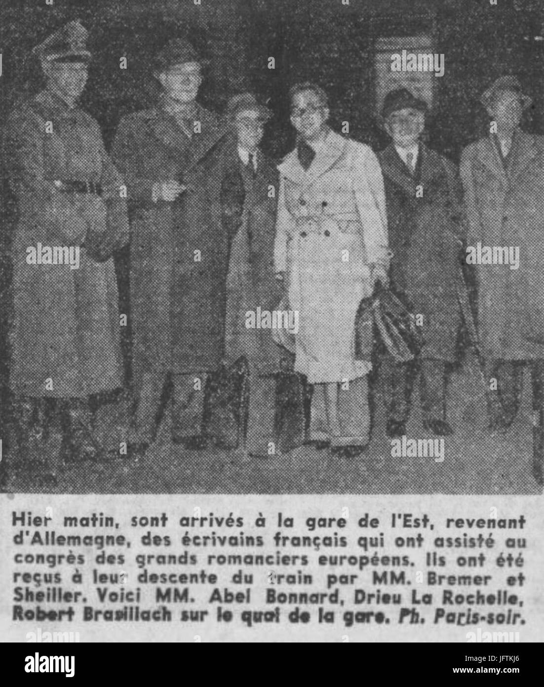 Paris-Soir, 3 Novembre 1941, Drieu la Rochelle, Robert Brasillach, Abel Bonnard Stockfoto