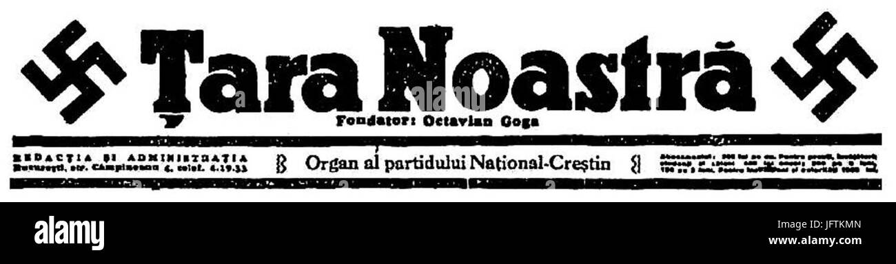 C89Aara Noastră, Hakenkreuz-Logo, 1935 Stockfoto