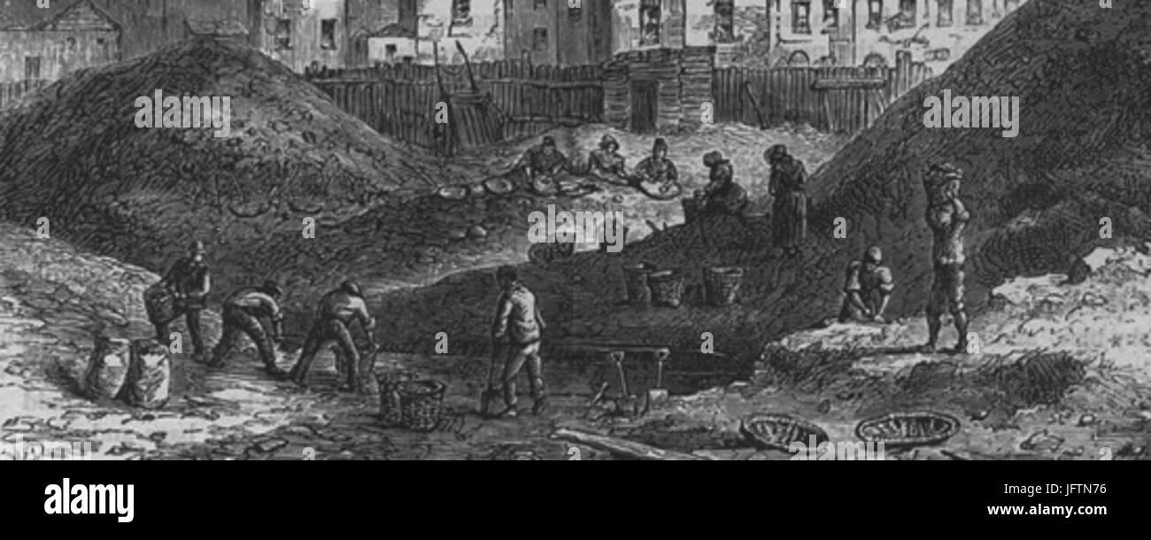 Der Staub-Haufen Somers Town im Jahr 1836.  Aus einem gravierten Holz print um 1880 Stockfoto