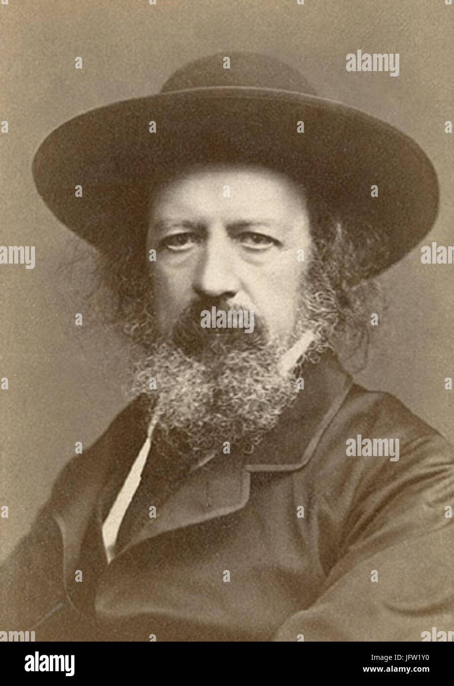 Alfred Lord Tennyson signiertes Portrait von Elliott 26 Fry 28cropped29 Stockfoto