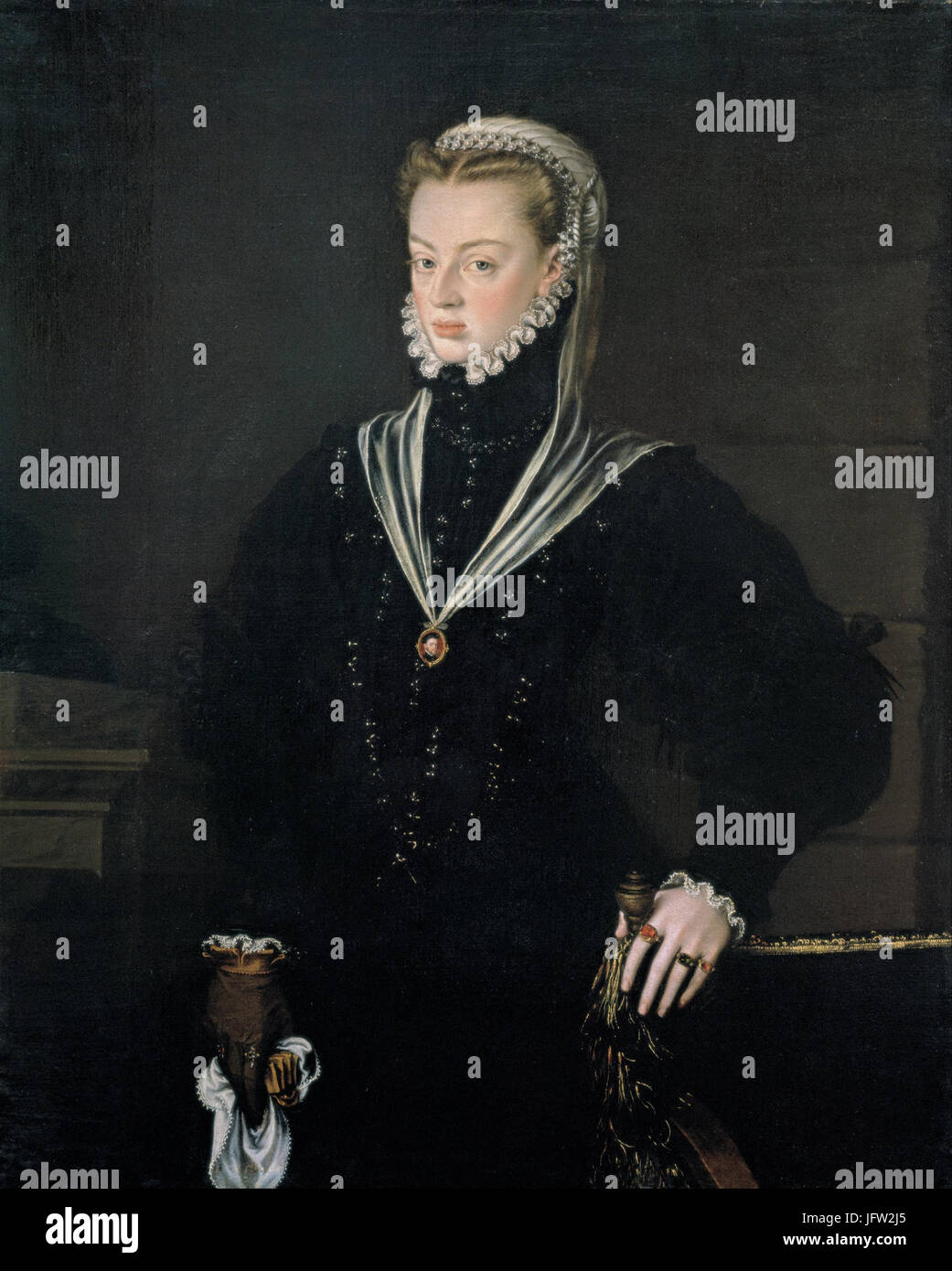 Alonso Sánchez Coello - Porträt von Juana von Österreich, Prinzessin von Portugal - Google Art Project Stockfoto