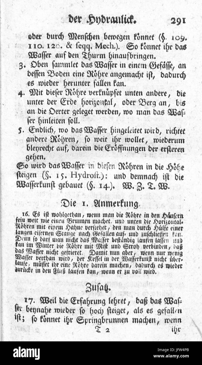 Anfangsgründe der Mathematik II 291 Stockfoto