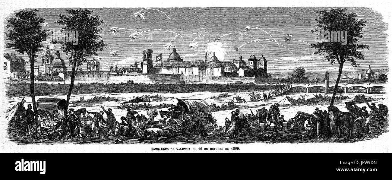 Bombardeo de Valencia el 16 de Octubre de 1869, de Padró Stockfoto