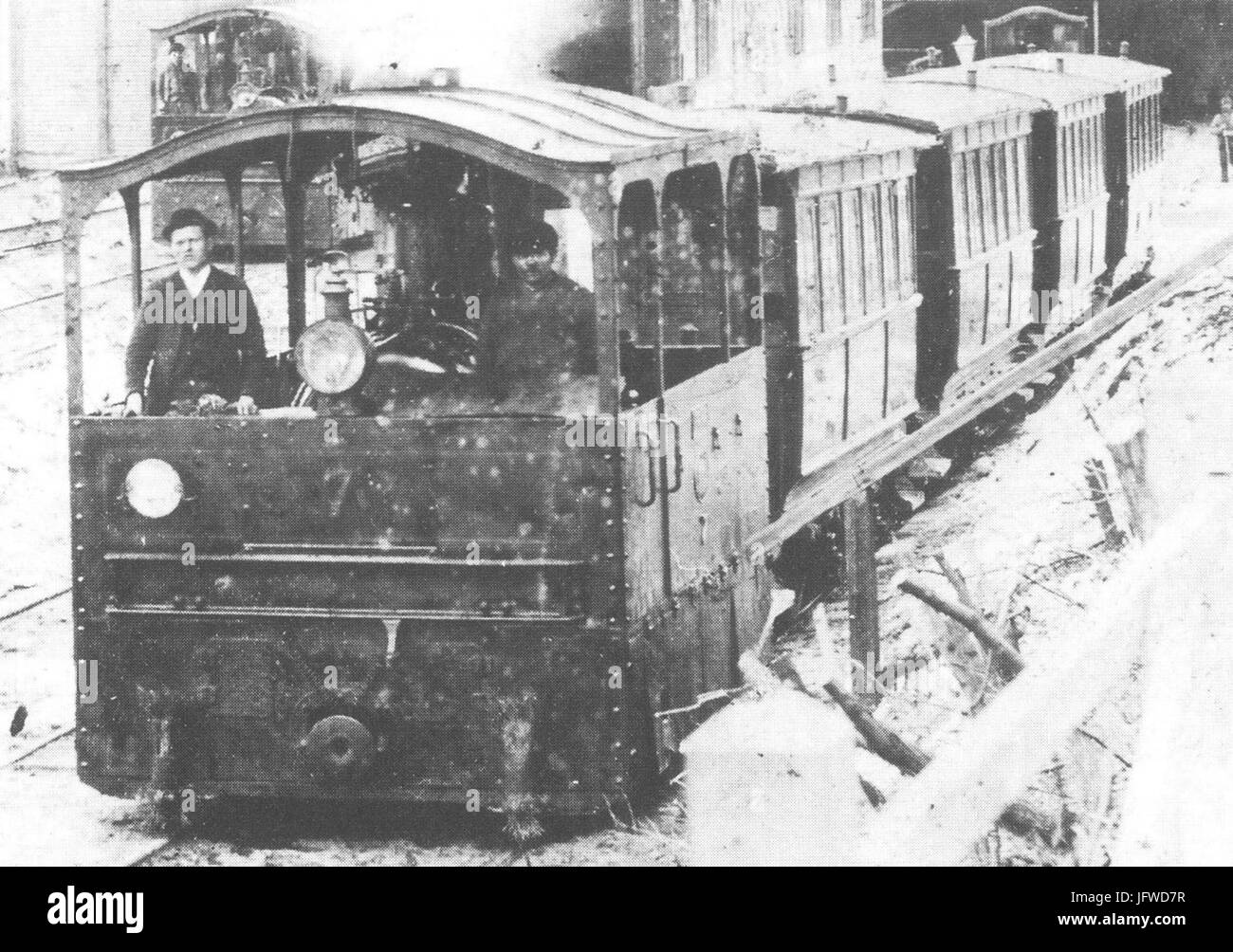 Brünn, Vozovna Pisơ3A1rky, Parní Tramvaj s Lokomotivou ơ48D. 7 (Mezi 1885 ein 1899) Stockfoto
