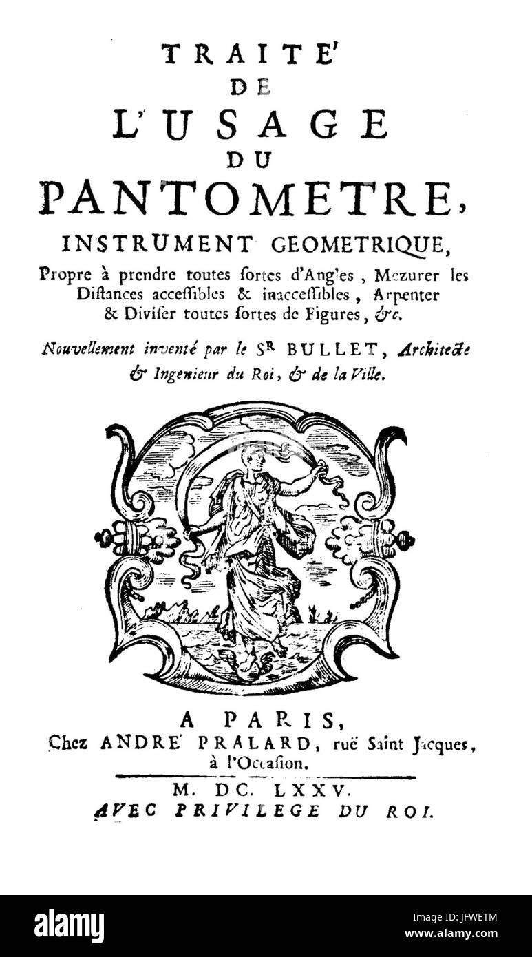Kugel - Traité de Usage du Pantometre, 1675-67493 Stockfoto
