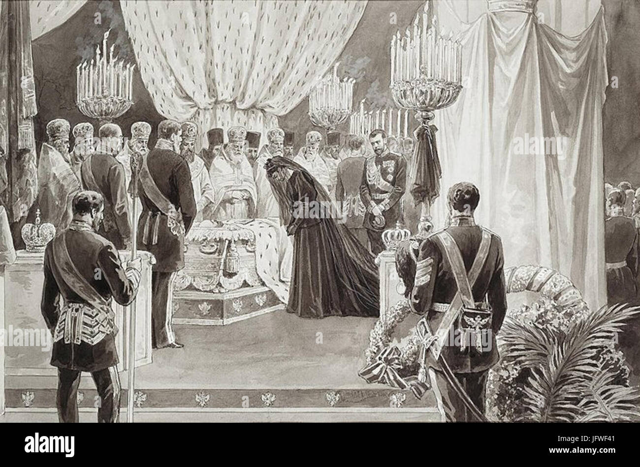 Begräbnis von Alexander III von Karel Brozh 281894 Hermitage29 Stockfoto