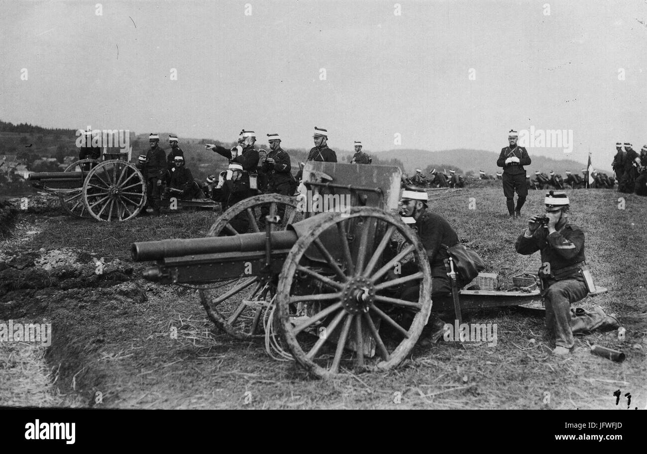 Artillerie 5. Div Im Manövergelände Kirchberg 4. September 1912 Stockfoto