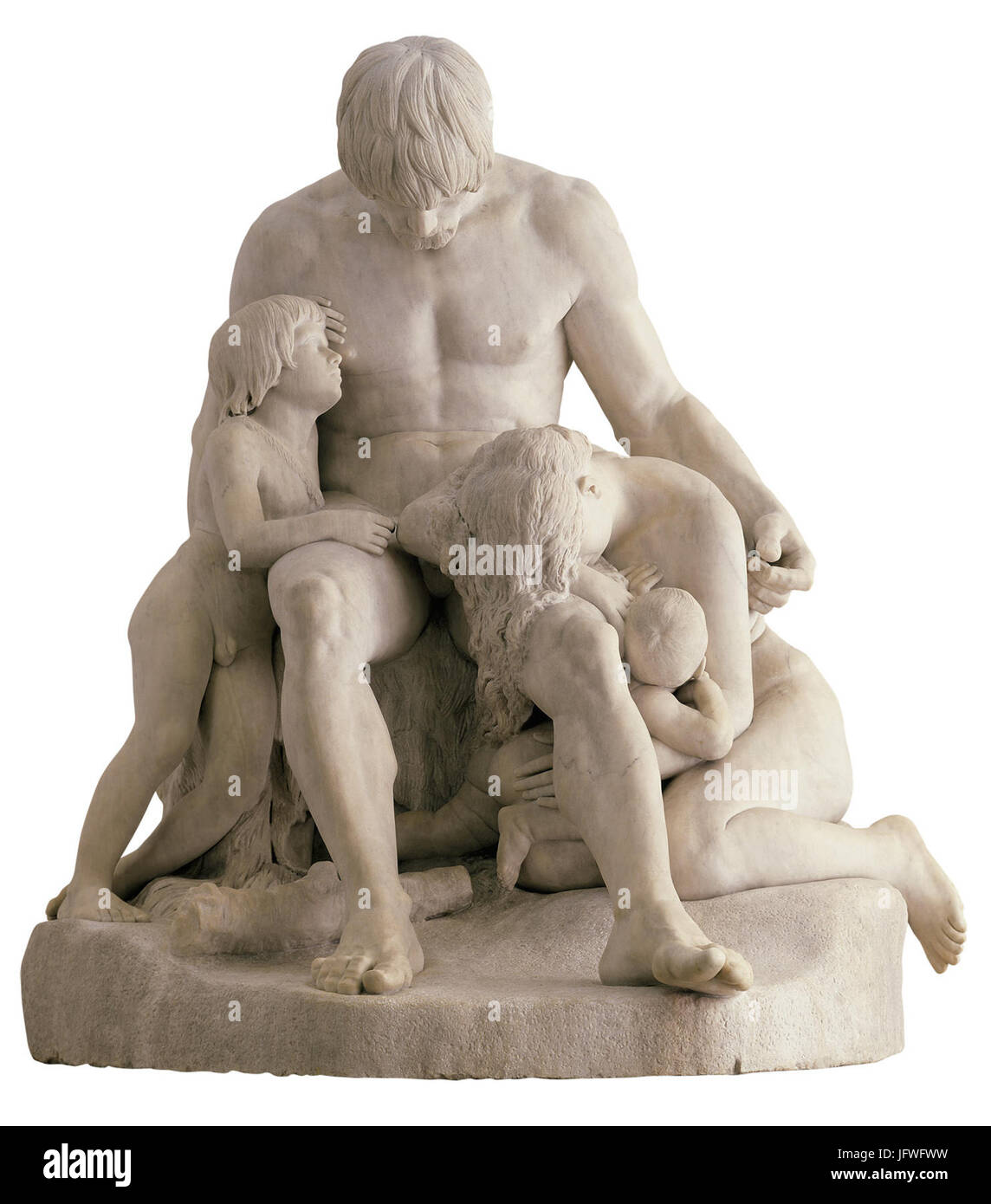 Caïn et sa Rennen Maudits de Dieu - Antoine Étex Stockfoto