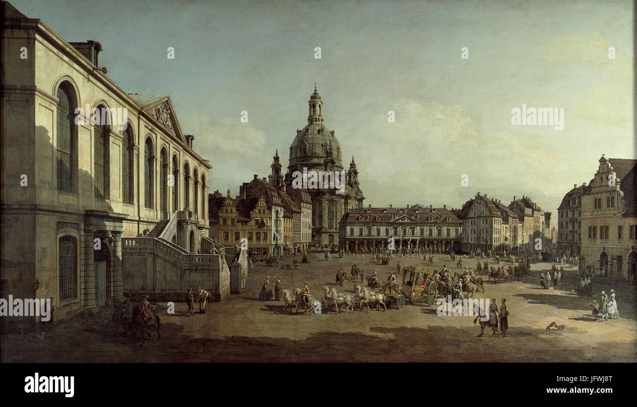 Canaletto - Blick auf den Neumarkt in Dresden von der Jüdenhofe - Google Art Project Stockfoto