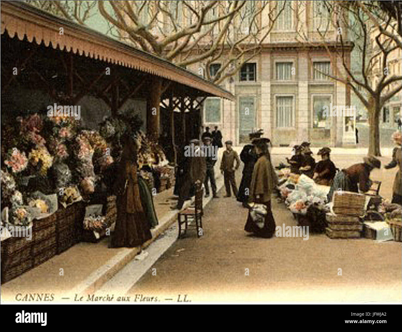 Cannes le Marché Aux Fleurs de 1915 Stockfoto
