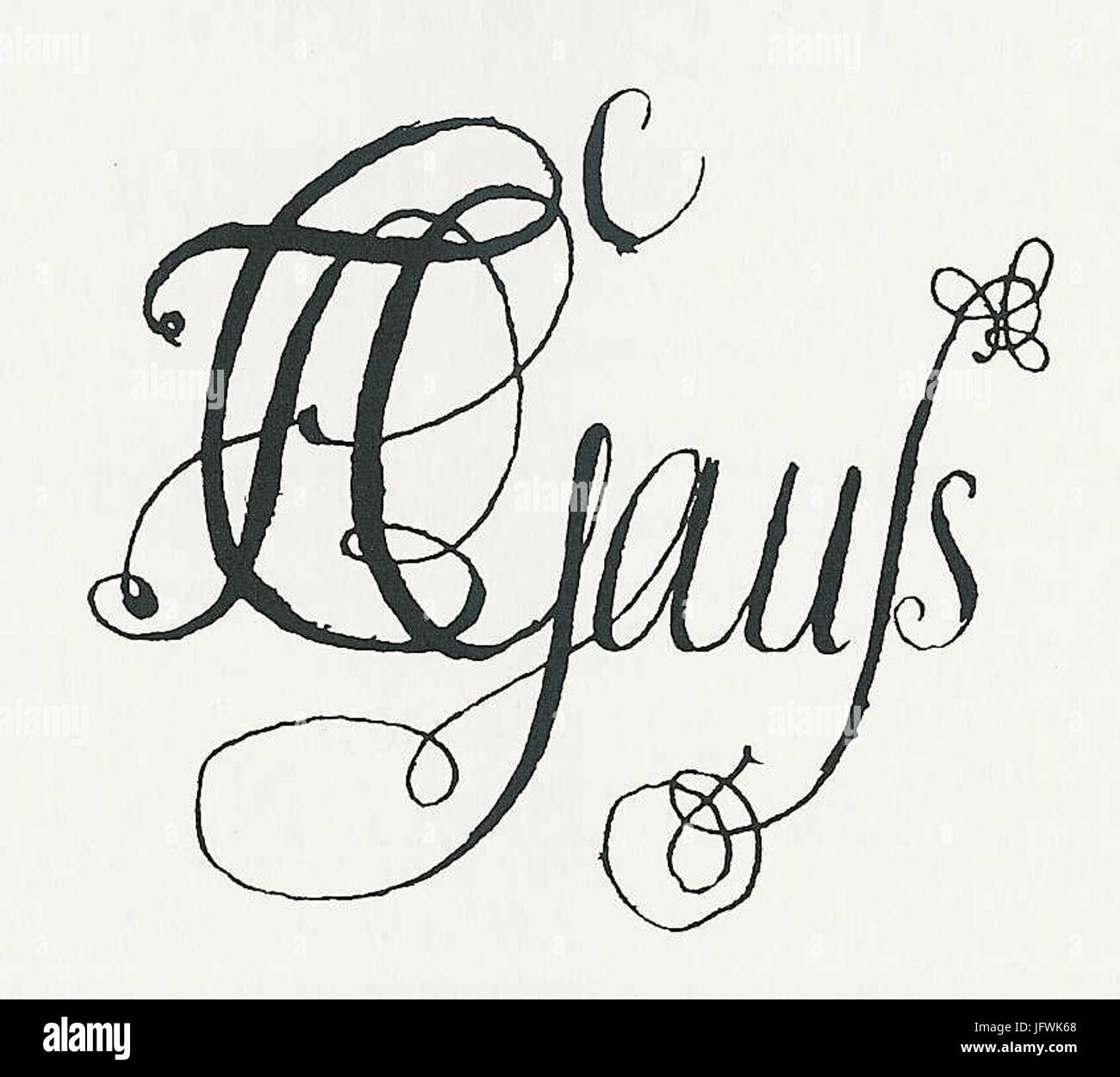 Carl Friedrich Gauß, Namenszug von 1794 Stockfoto