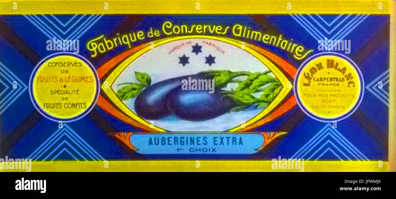 Carpentras Léon Blanc Auberginen Stockfoto