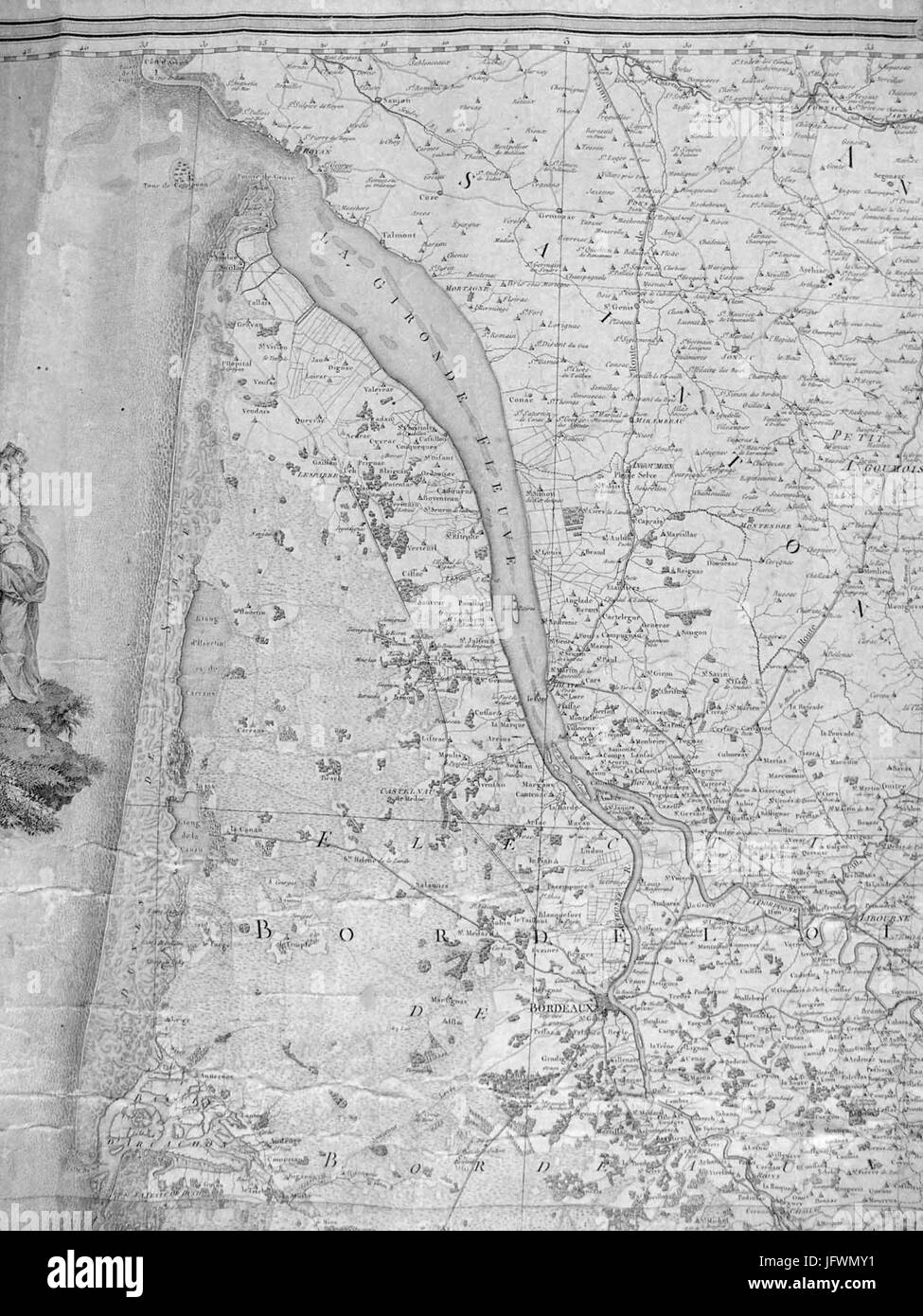 Carte De La Généralité d Aquitaine - Médoc Stockfoto