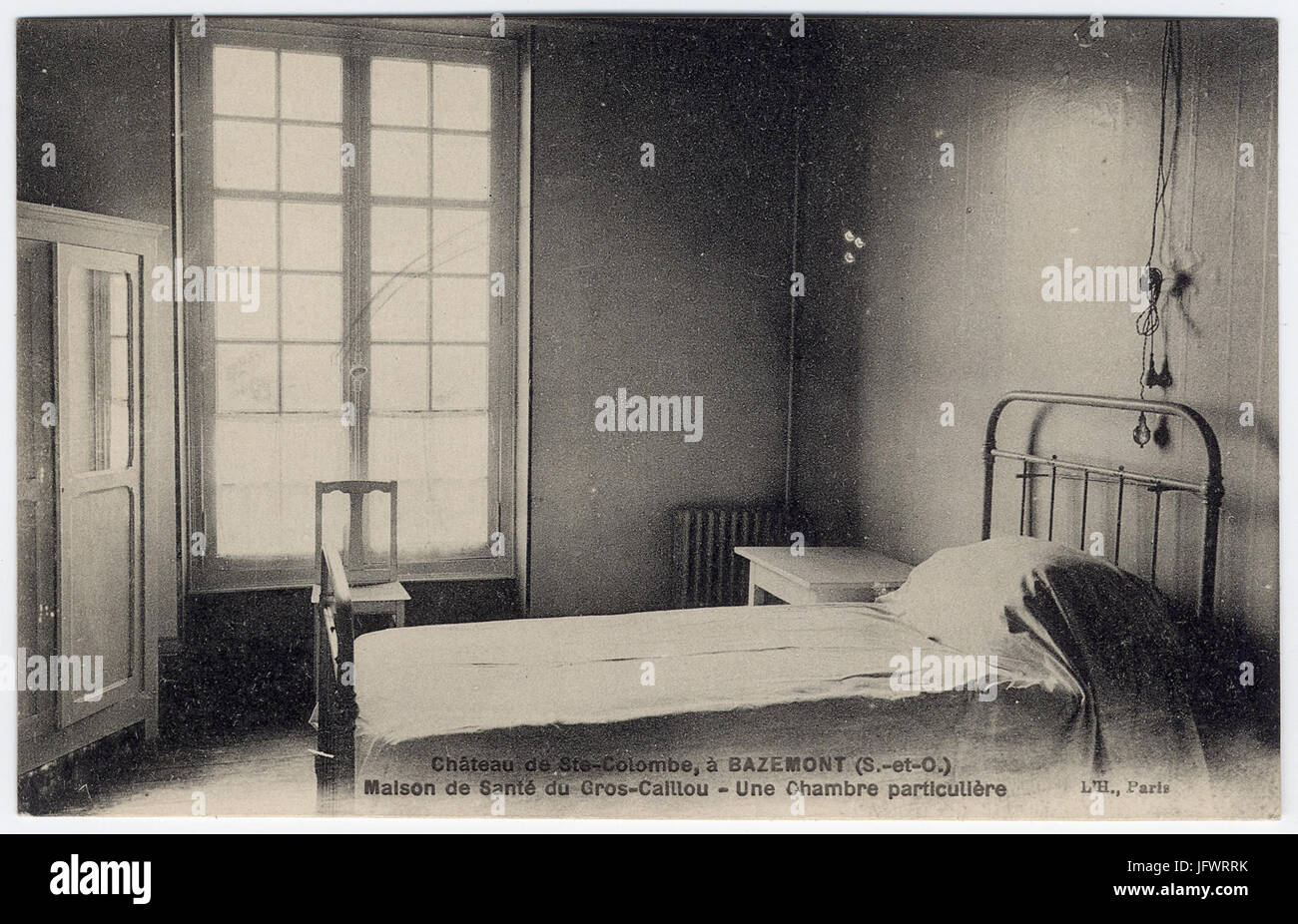 Chambre De La Maison de Santé du Gros-Caillou Située au Château de Sainte-Colombe Stockfoto