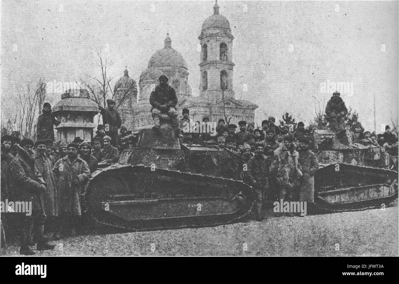 Renault Char et Soldats Français ein Odessa 1918 1919 Stockfoto