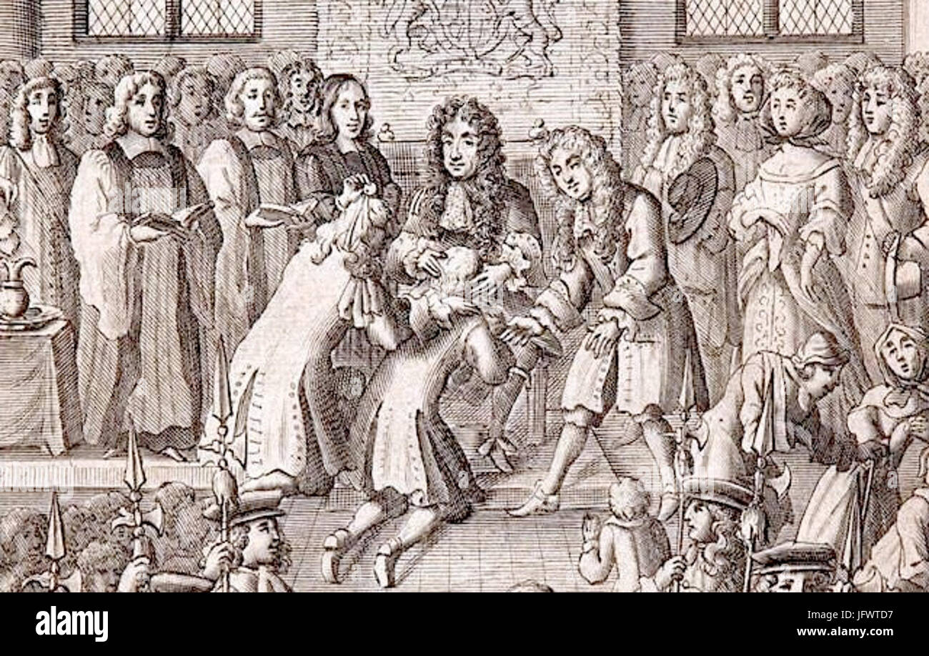 Charles II berühren die Skrofeln 28crop29 Stockfoto