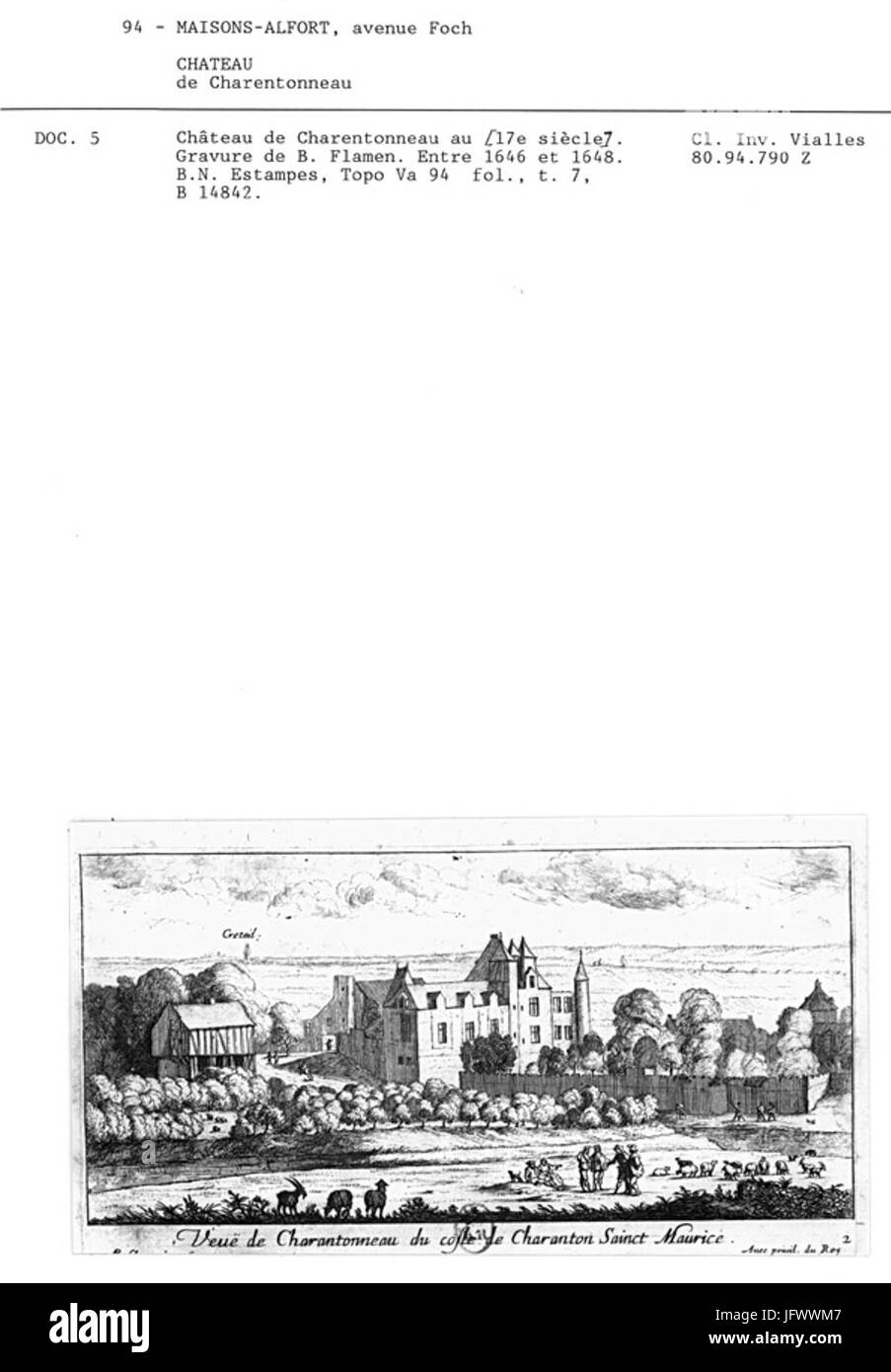 Chateau de Charentonneau 17ème siècle Stockfoto