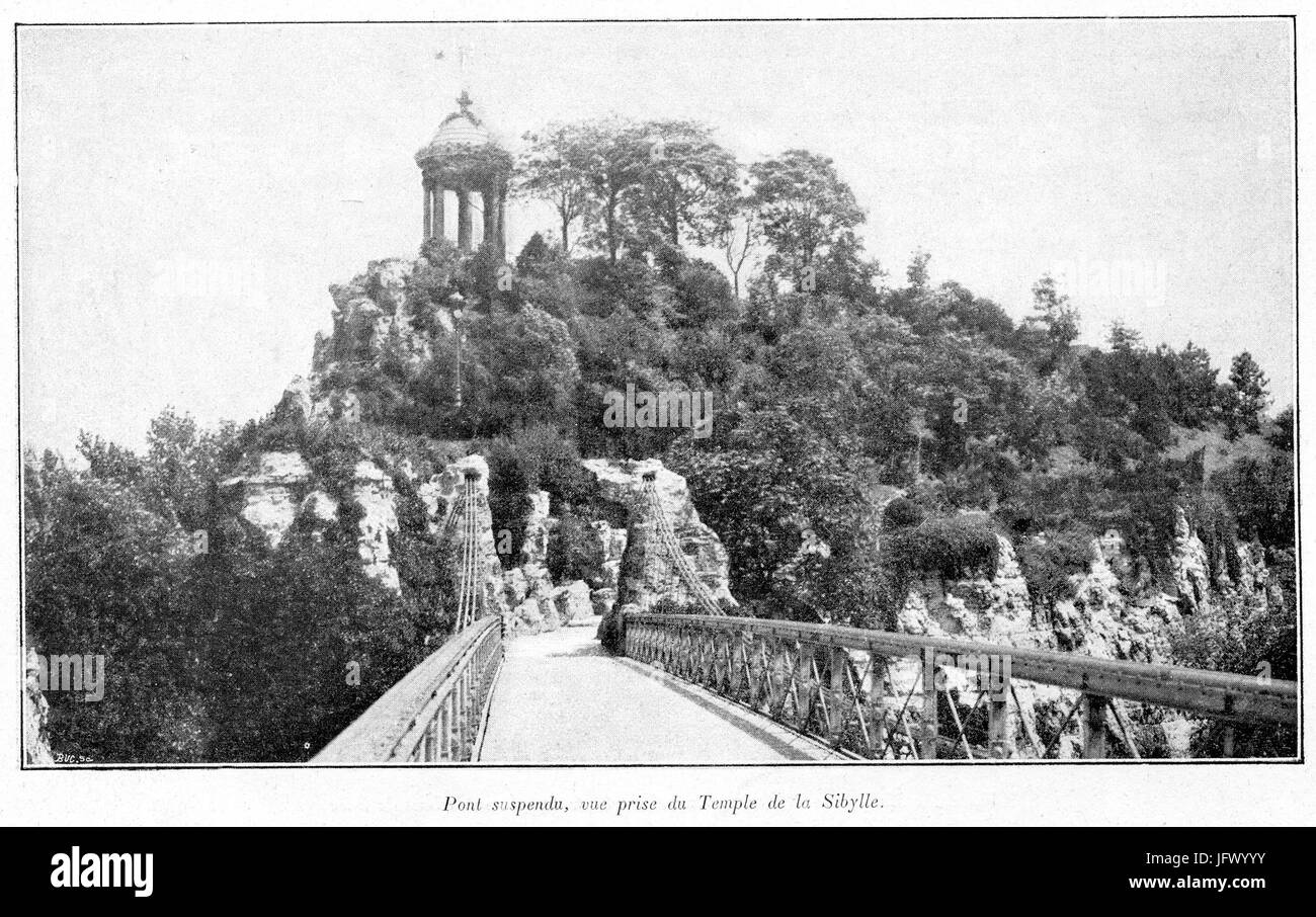 Clément Maurice Paris En Plein Air, BUC, 1.897.107 Pont Suspendu, Vue prise du Temple De La Sybille Stockfoto