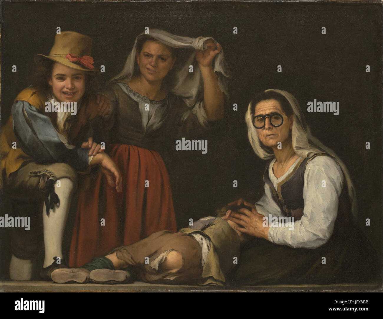 Bartolomé Esteban Murillo - vier Figuren auf einer Stufe - Google Art Project Stockfoto