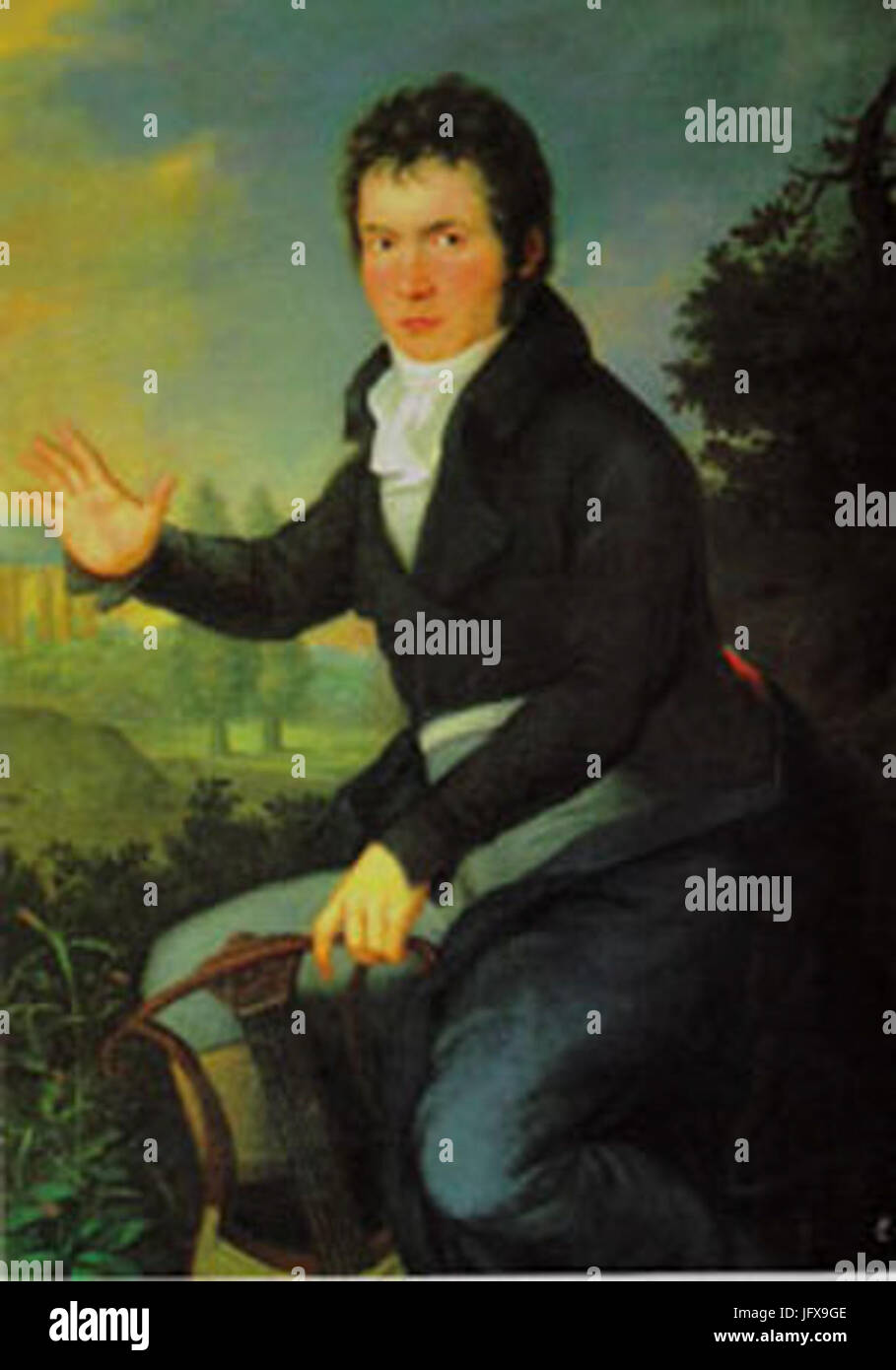 BeethovenWithLyreGuitar28 W. J. Mahler - 180429 Stockfoto