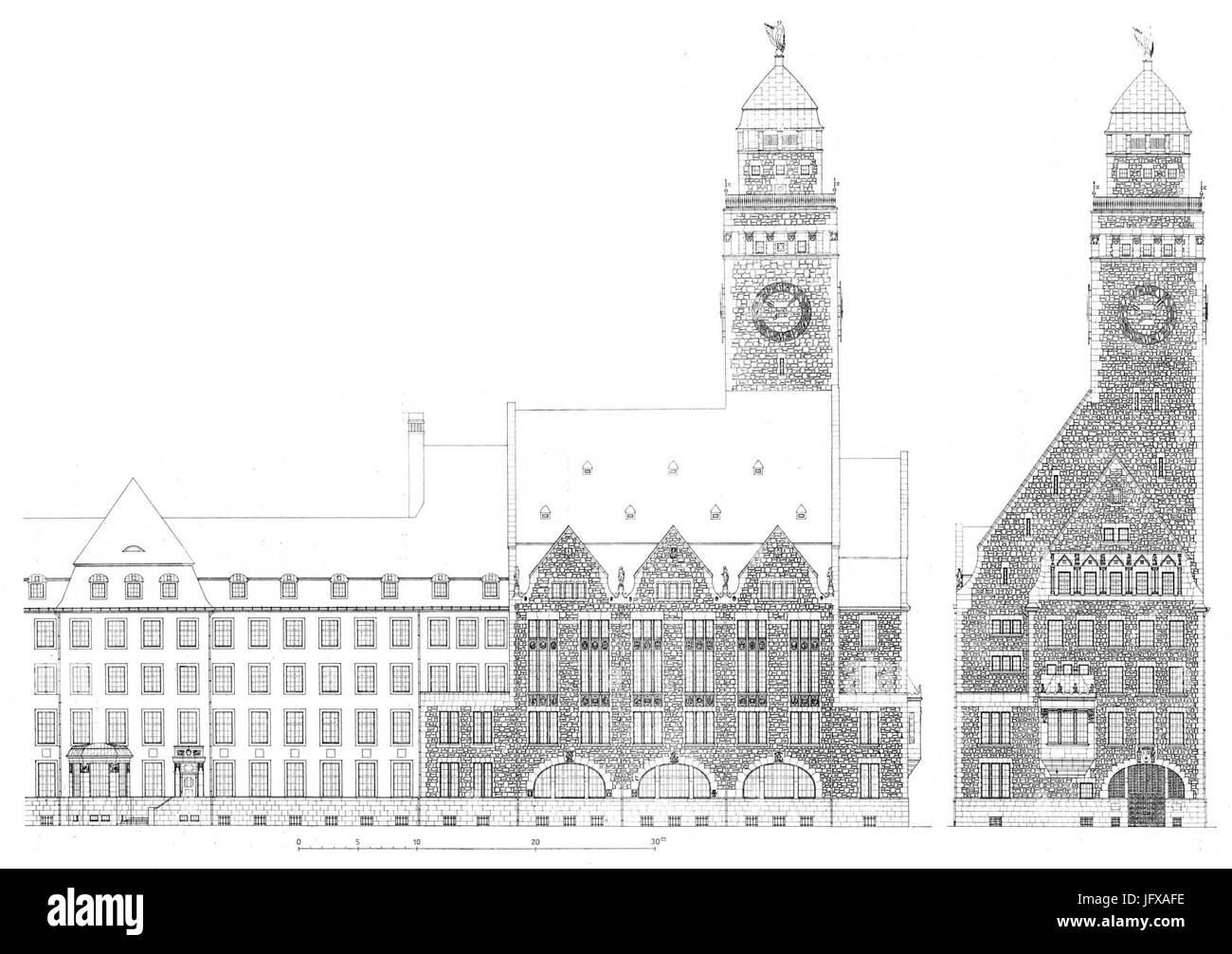 Berlin Neukölln Fassadenfront Edelstahlsockel Reinhold Kiehl Stockfoto