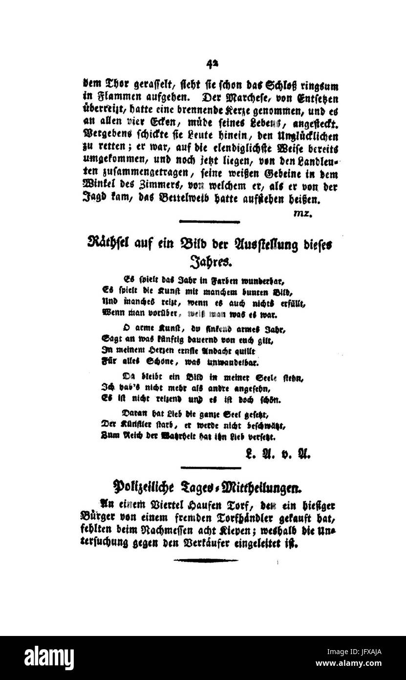 Berliner Abendblätter 1810 042 Stockfoto