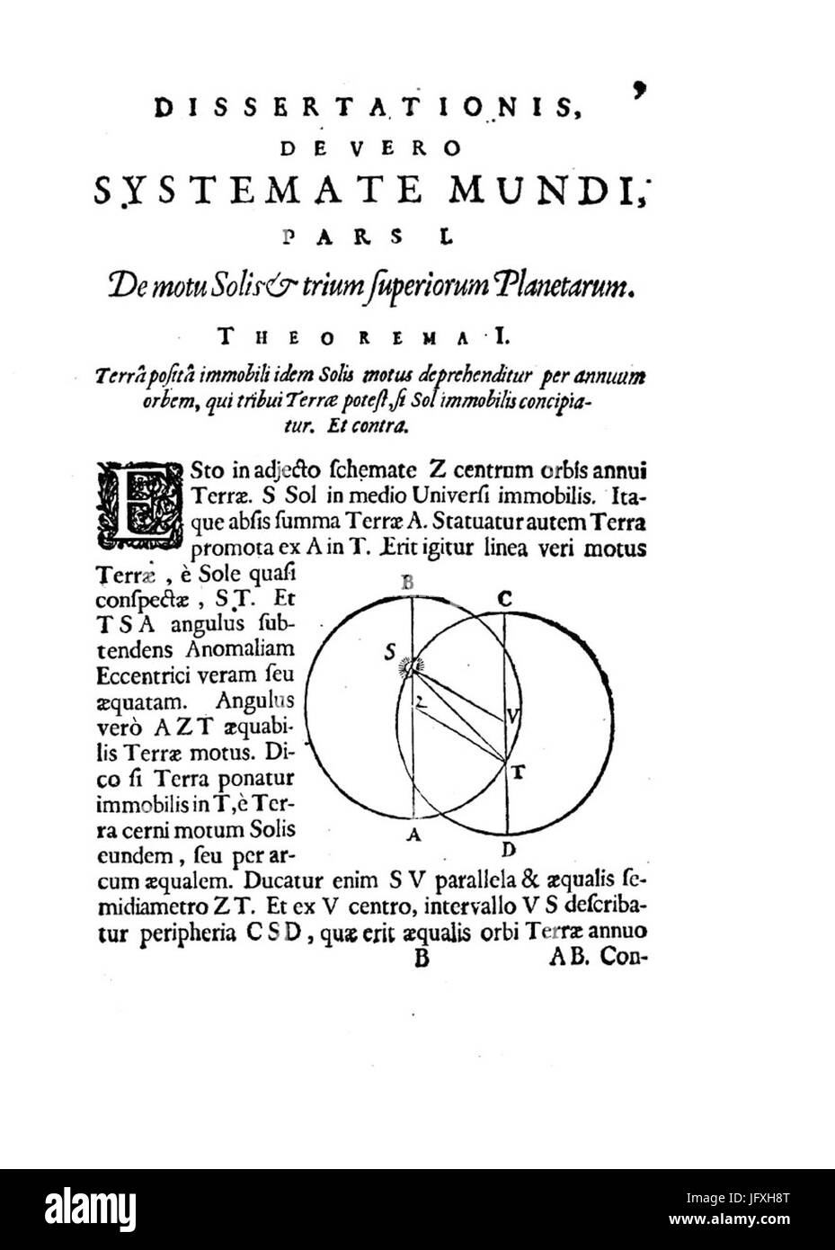 Deusing - De Vero Systemate Mundi Dissertatio Mathematica, 1643-178360 Stockfoto