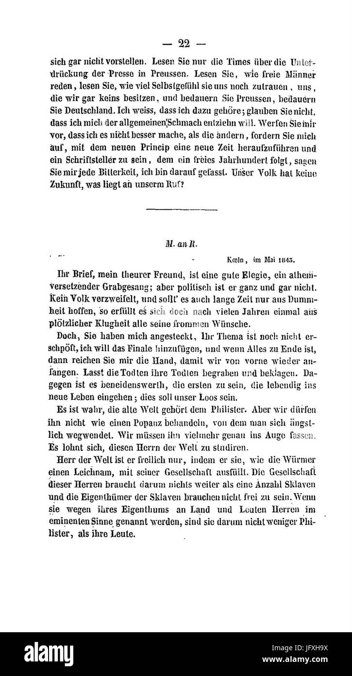 Deutsch Franz Jahrbücher (Ruge Marx) 0 Stockfoto