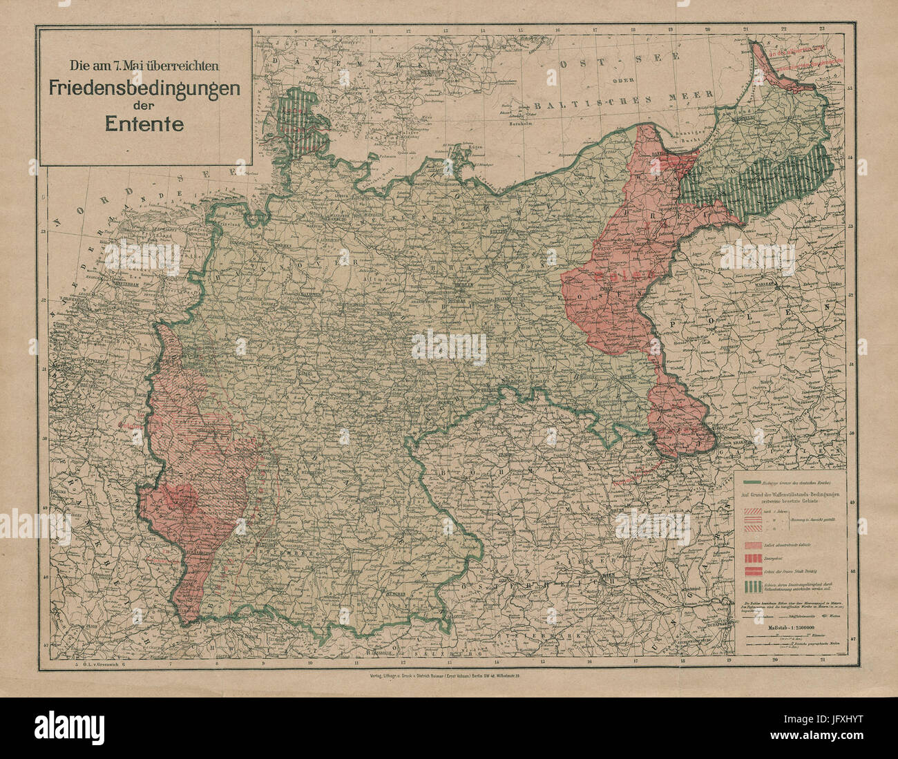 Sterben am 7. Mai Überreichten Friedensbedingungen der Entente Stockfoto