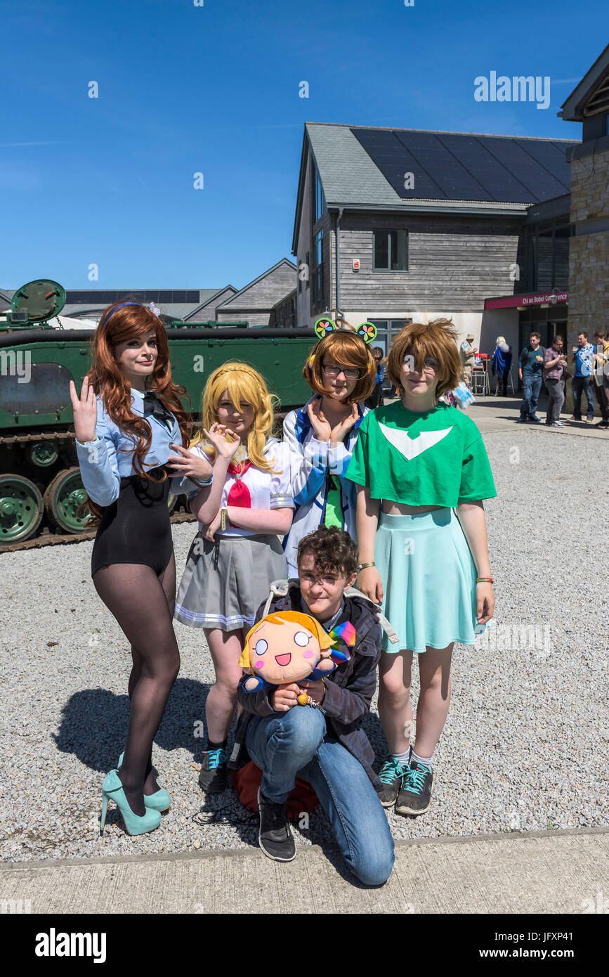 Cosplay. comic Fans, Film Fans und cosplay Fans sammeln in den Kernländern in Cornwall für geekfest 3.0. Stockfoto