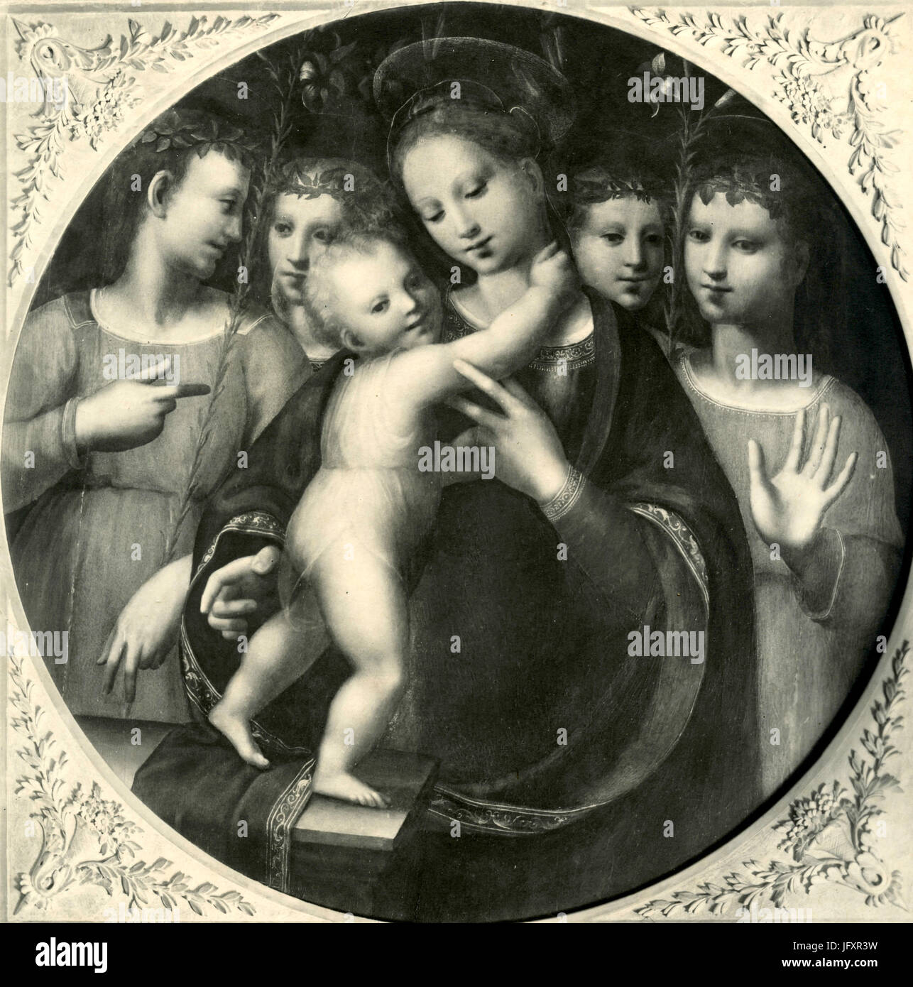 Madonna mit Jesuskind und Engeln, Gemälde von Gerolamo del Pacchia