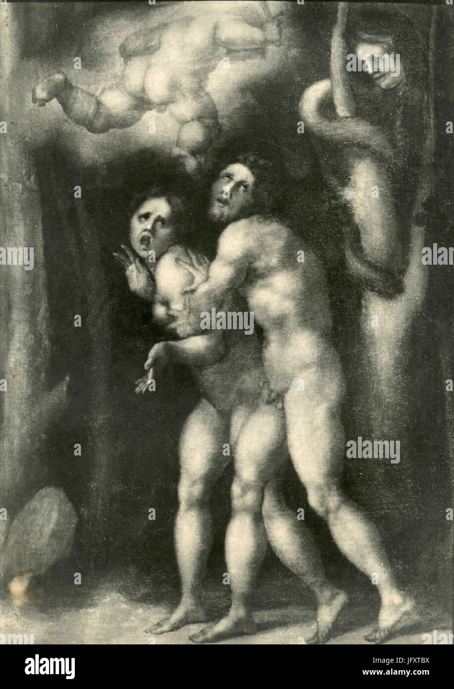 Der Fall von Adam und Eva, Gemälde von Jacopo Pontormo, Florenz, Italien Stockfoto