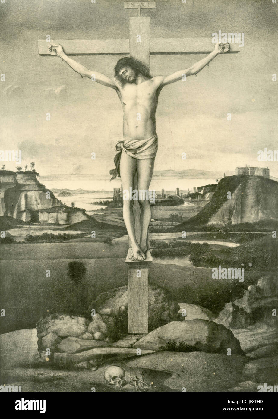 Crucifixed, Gemälde von Antonello da Messina, Florenz, Italien Stockfoto