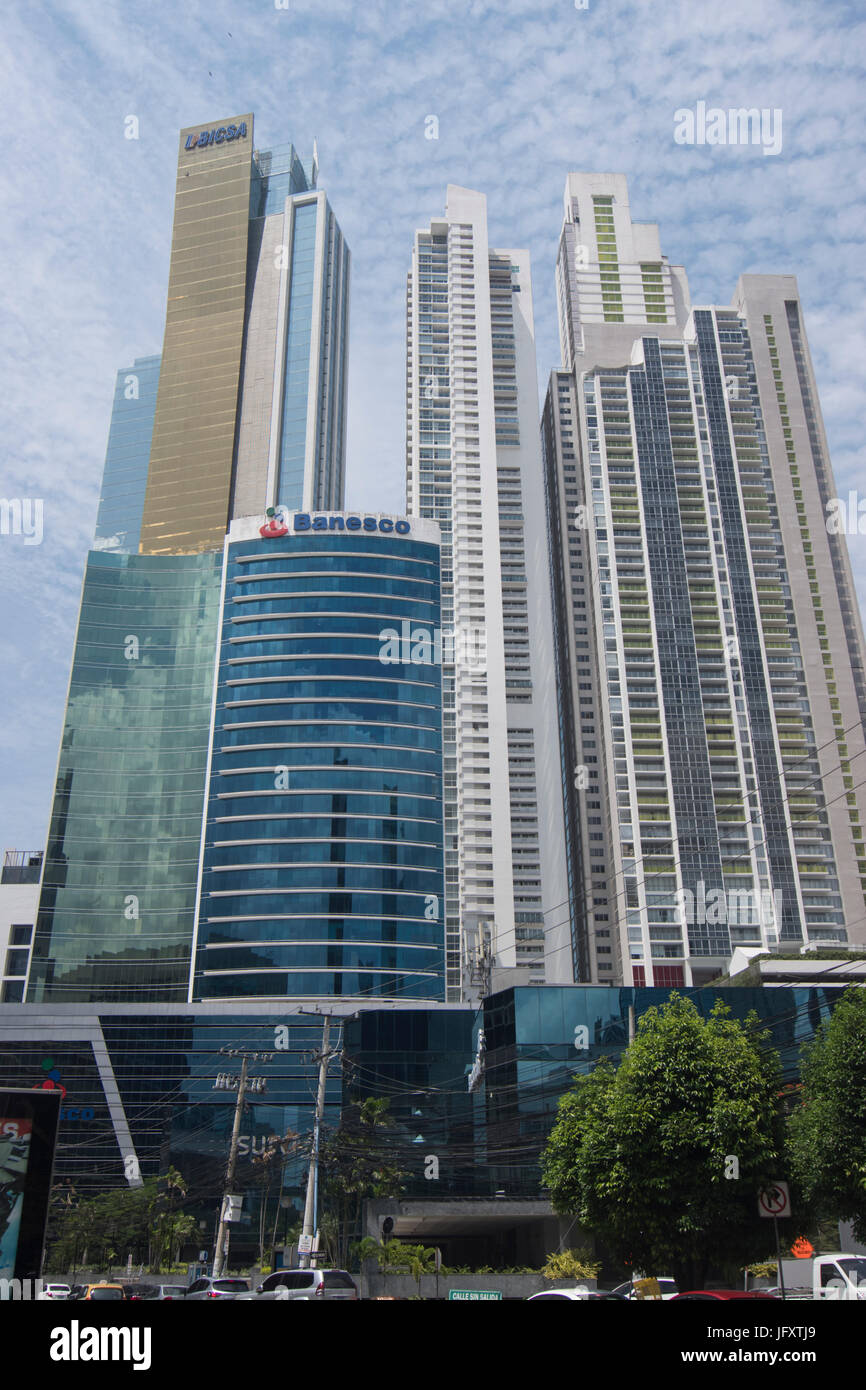 Und banesco Banco General Bank Gebäude Panama City Panama Stockfoto