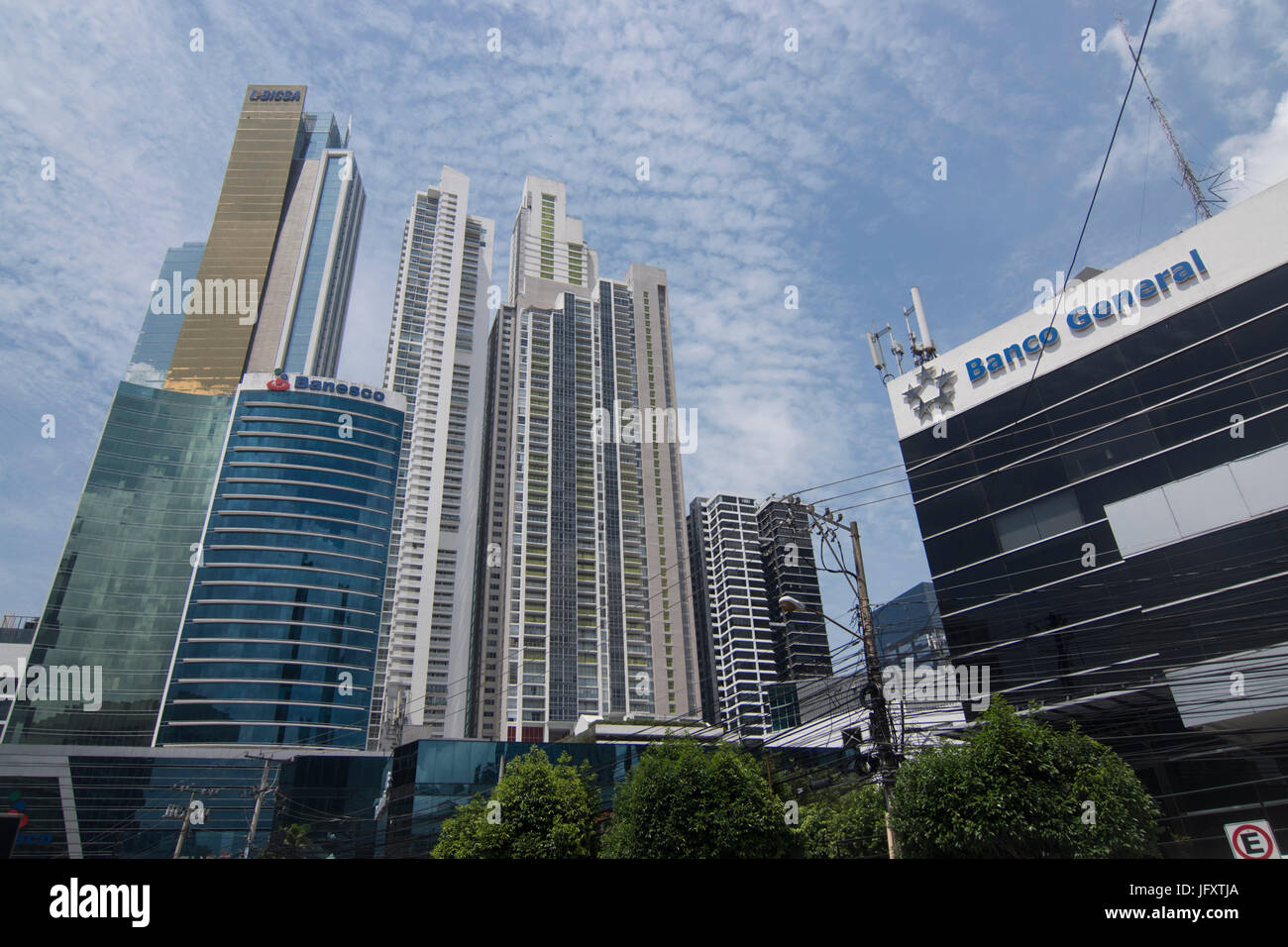 Und banesco Banco General Bank Gebäude Panama City Panama Stockfoto