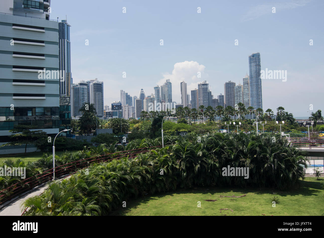 Closeup Hochhaus Wohntürme in Panama City Stockfoto