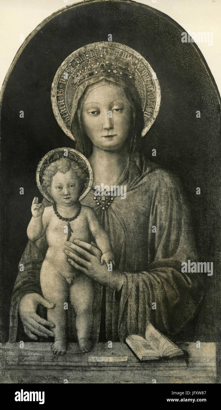 Madonna mit Kind, Gemälde von Jacopo Bellini, Lovere, Italien Stockfoto