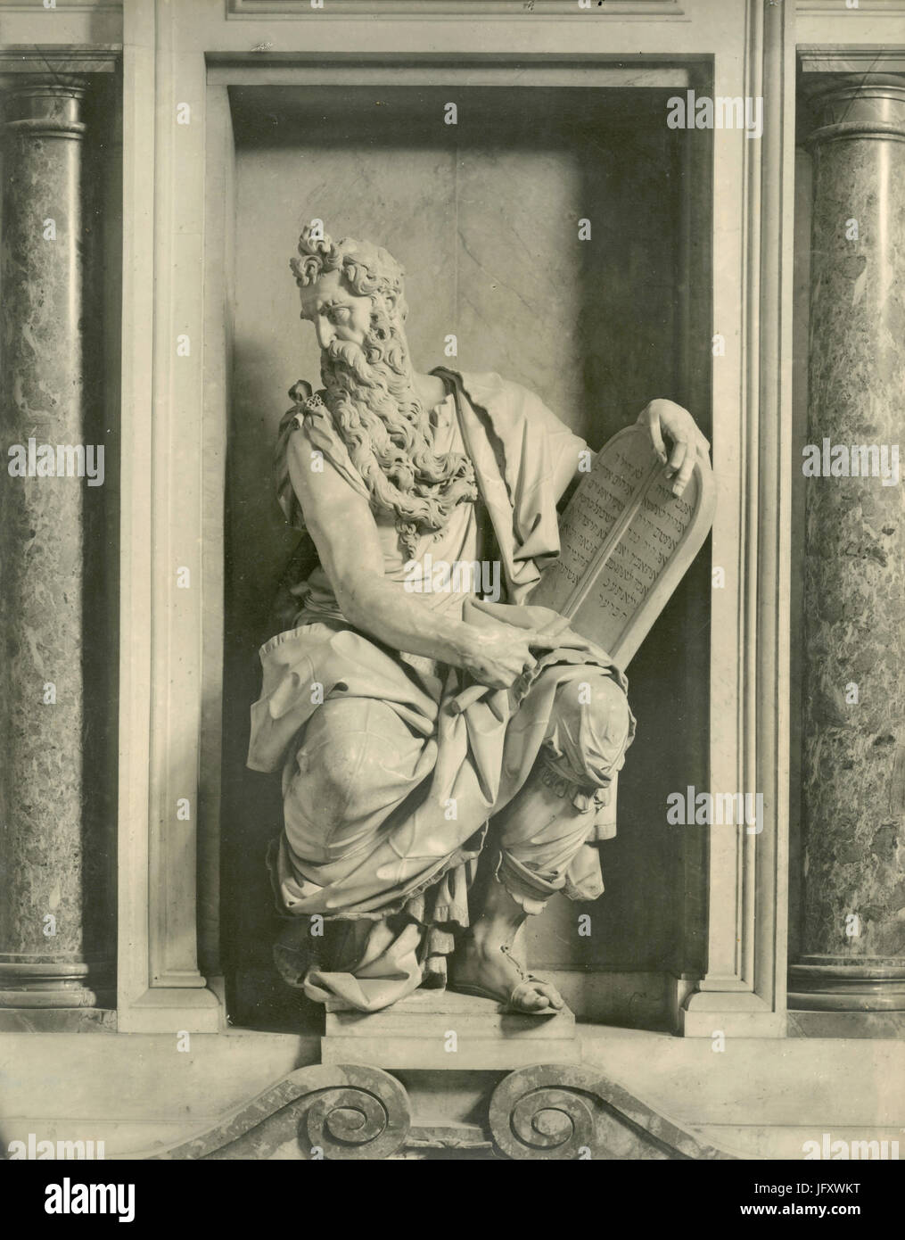 Moses, Marmorstatue von Pietro Francavilla, Florenz, Italien Stockfoto