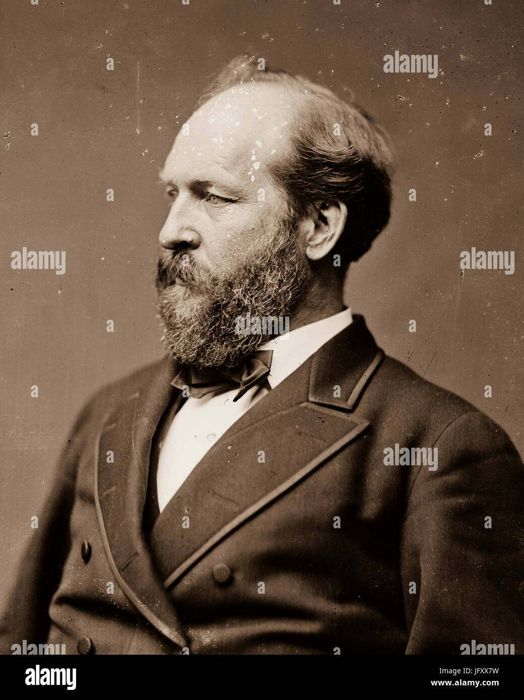 Titel: Präsident James Garfield Rufnummer: LC-BH826-1484 ein <P&P>[P & P] Reproduktion Nummer: LC-DIG-Cwpbh-03743 (digitale Datei aus original neg.) RIGHTS INFORMATION: Keine bekannten Einschränkungen für Publikation. MEDIUM: 1 negativ: Glas, nassen Kollodium. ERSTELLT/veröffentlicht: [zwischen 1870 und 1880]</P&P> Stockfoto
