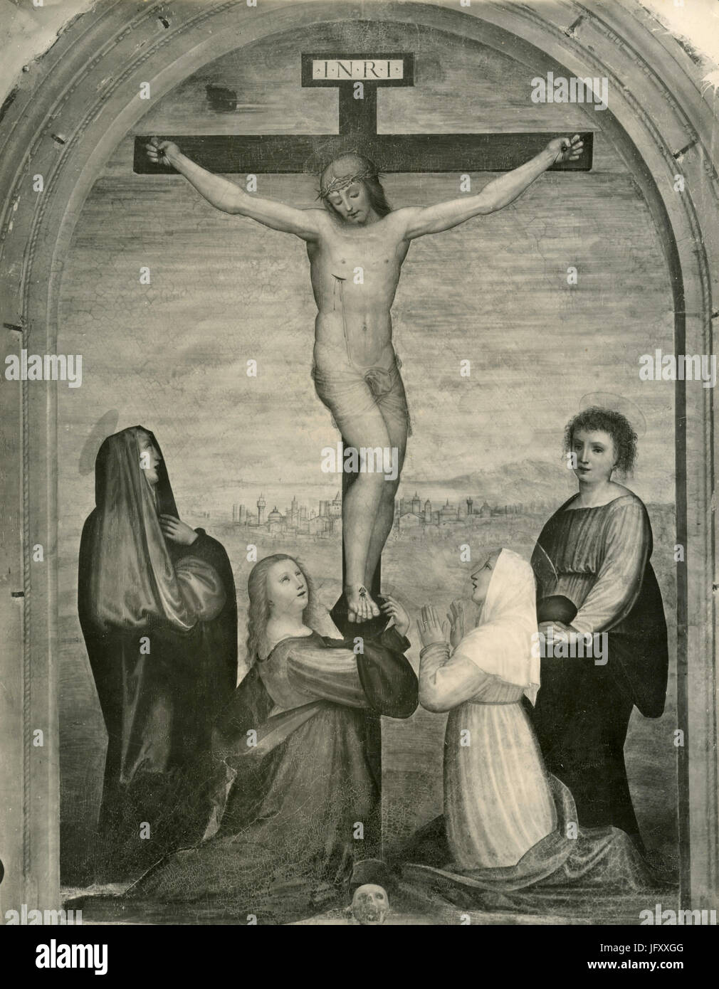 Die Kreuzigung Christi, durch Fra Paolino da Pistoia, Siena, Italien Stockfoto