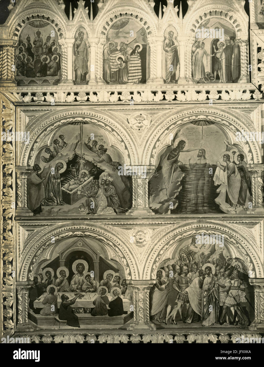 Polyptychon von Stefano da Sant'Agnese, Accademia 21, Venedig, Italien Stockfoto