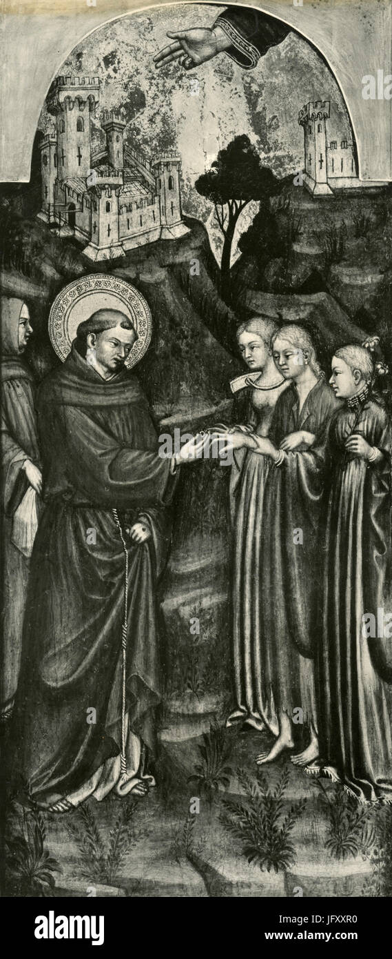 Die mystische Hochzeit des Heiligen Franziskus mit Armut, Malerei von