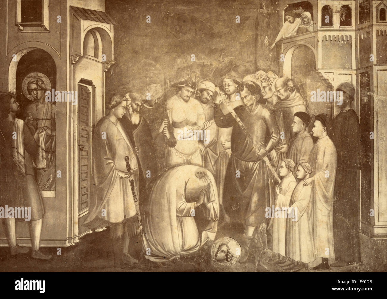 Der Jungfrau-Märtyrer, Malen mit Fresken von Agnolo Gaddi, Prato, Italien Stockfoto