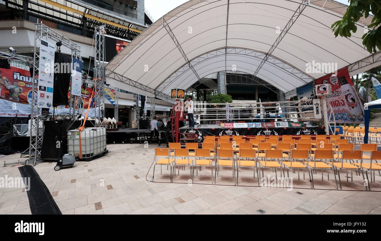 Kampfkunst Muay Thai Thai Kick Boxen Ring Pattaya Thailand Stockfoto
