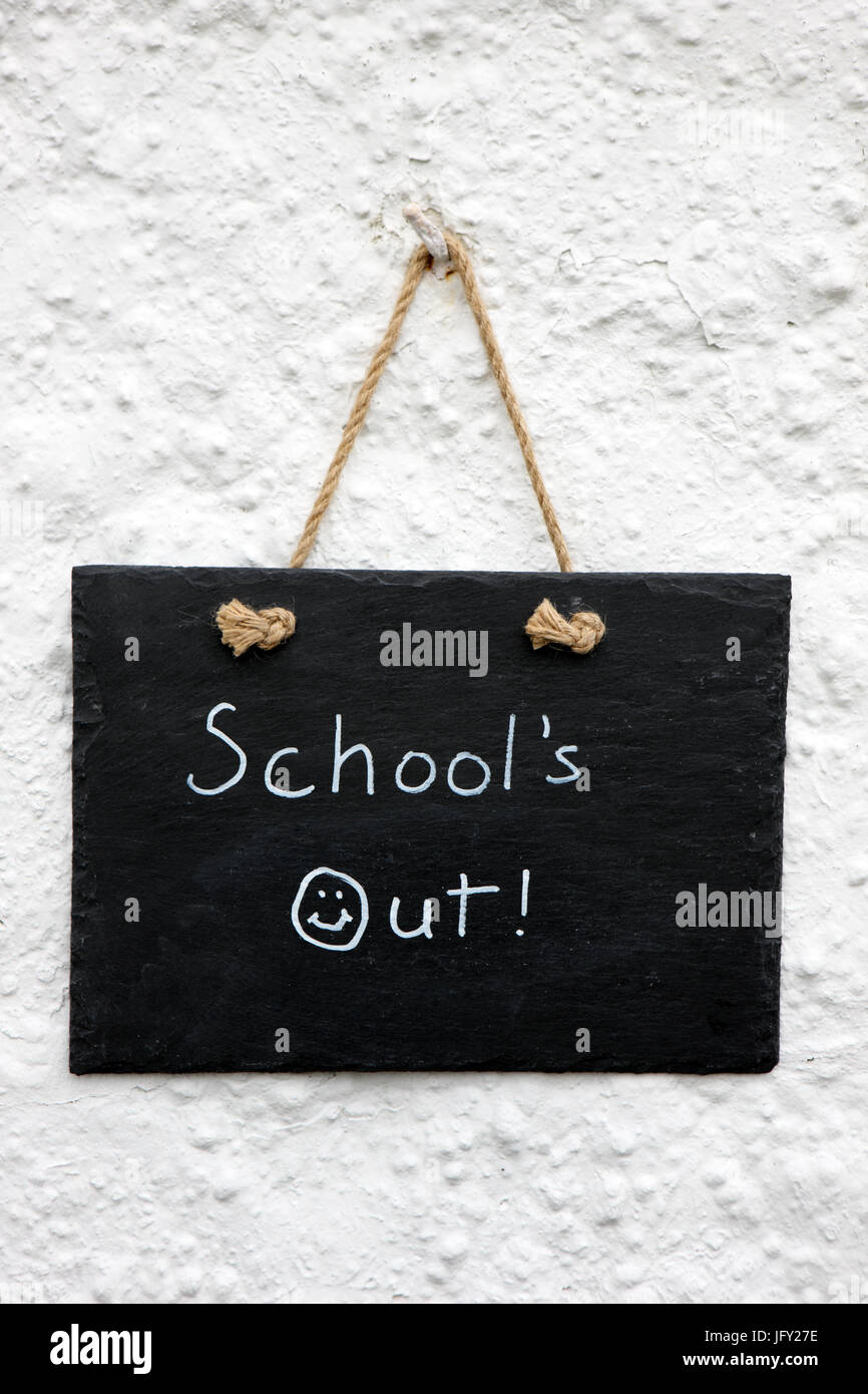 Schule ist, auf einer Tafel geschrieben. Stockfoto