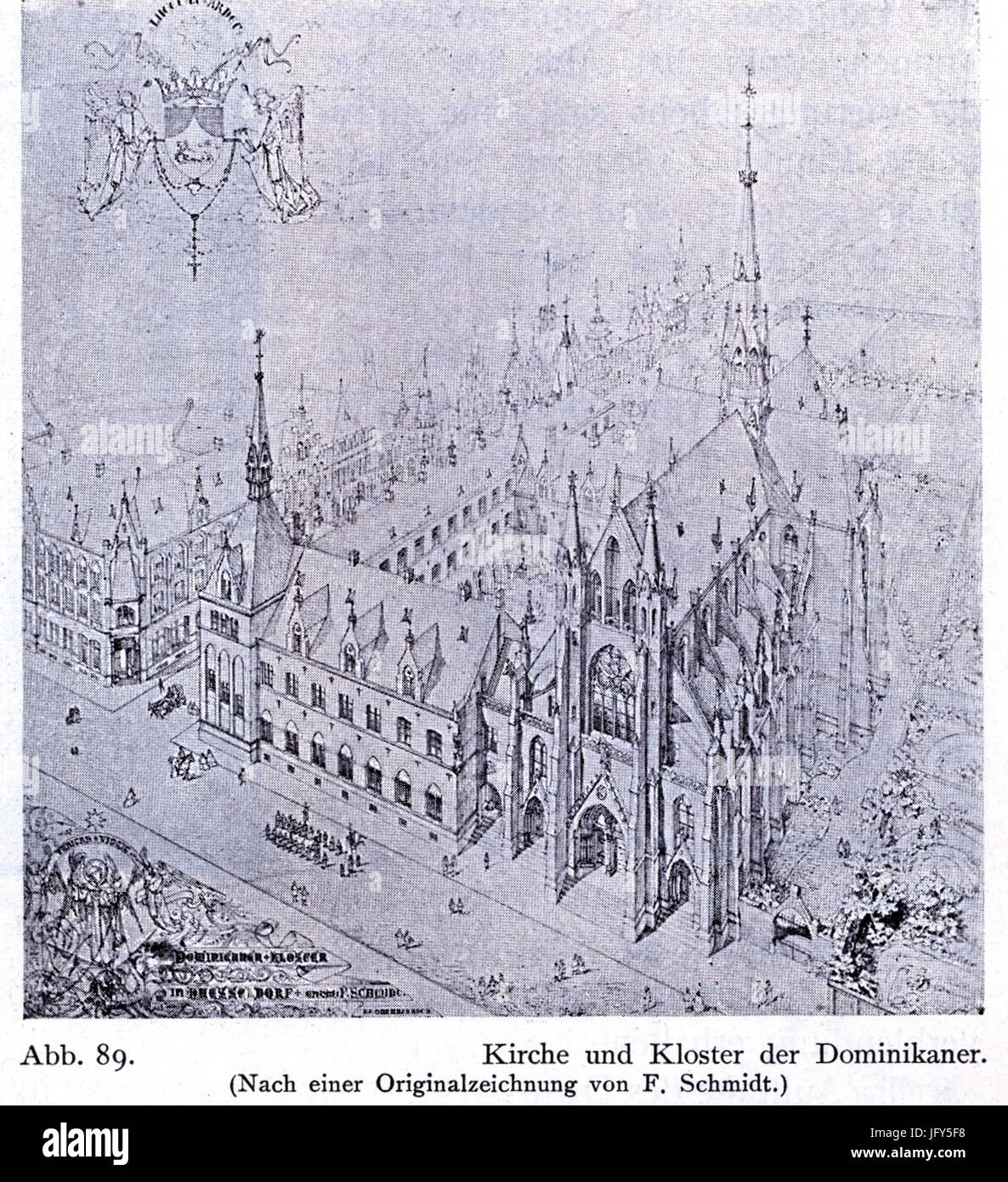 Dominikanerkloster eine der Herzogstraße in Düsseldorf, 1867 Bis 1887, Dombaumeister Friedrich von Schmidt aus Wien, Altersspuren Stockfoto