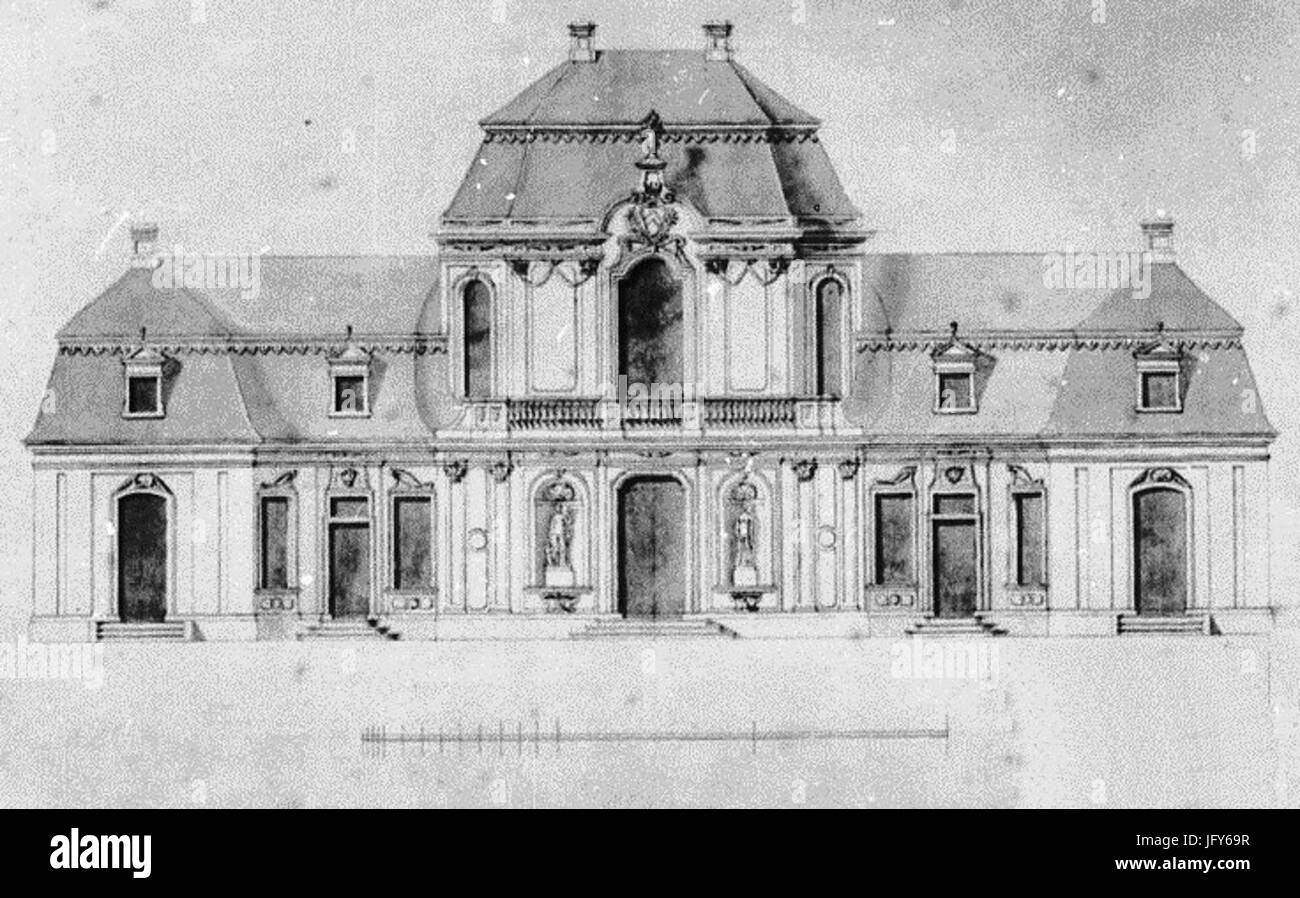 Dresden Palais des Grafen Heinrich von Brühl Später des Grafen Camillo Marcolini Johann Christoph Knöffel Hofseite Wildhunden um 1750 Stockfoto
