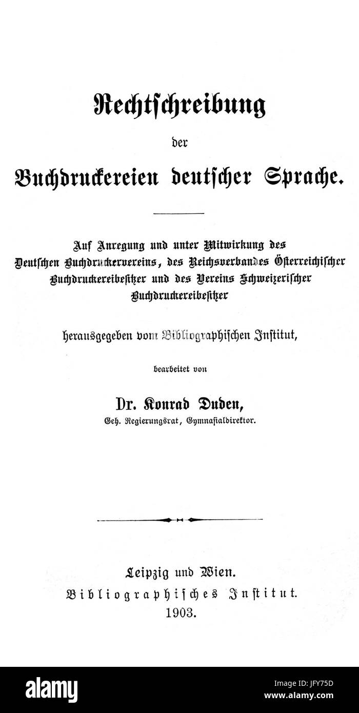DUDEN B 1903 BK 1 Stockfoto