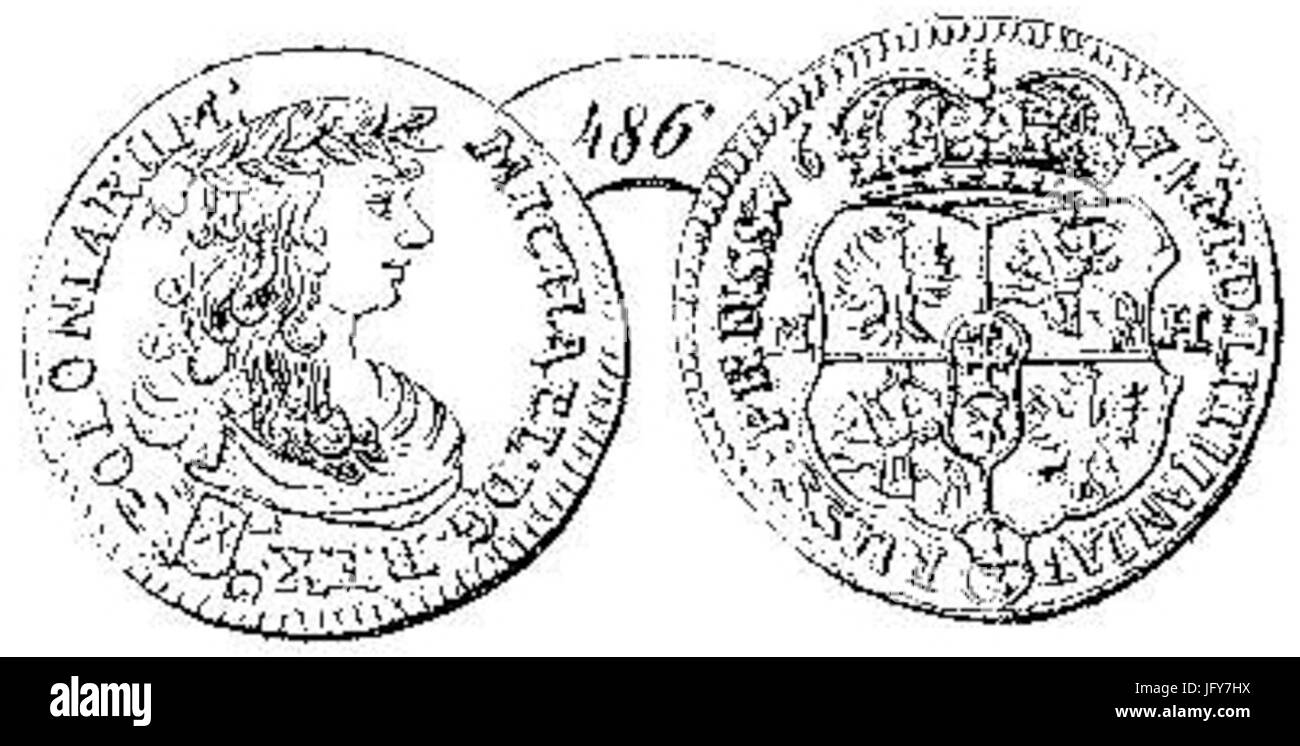 Dwuzłotówka Elbląska MKW 1671r Stockfoto